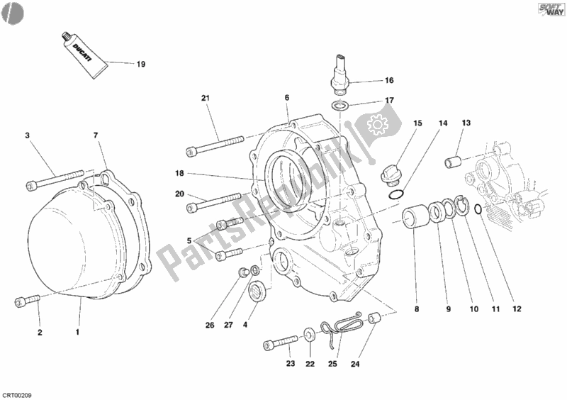 Tutte le parti per il Coperchio Frizione del Ducati Supersport 1000 SS 2005